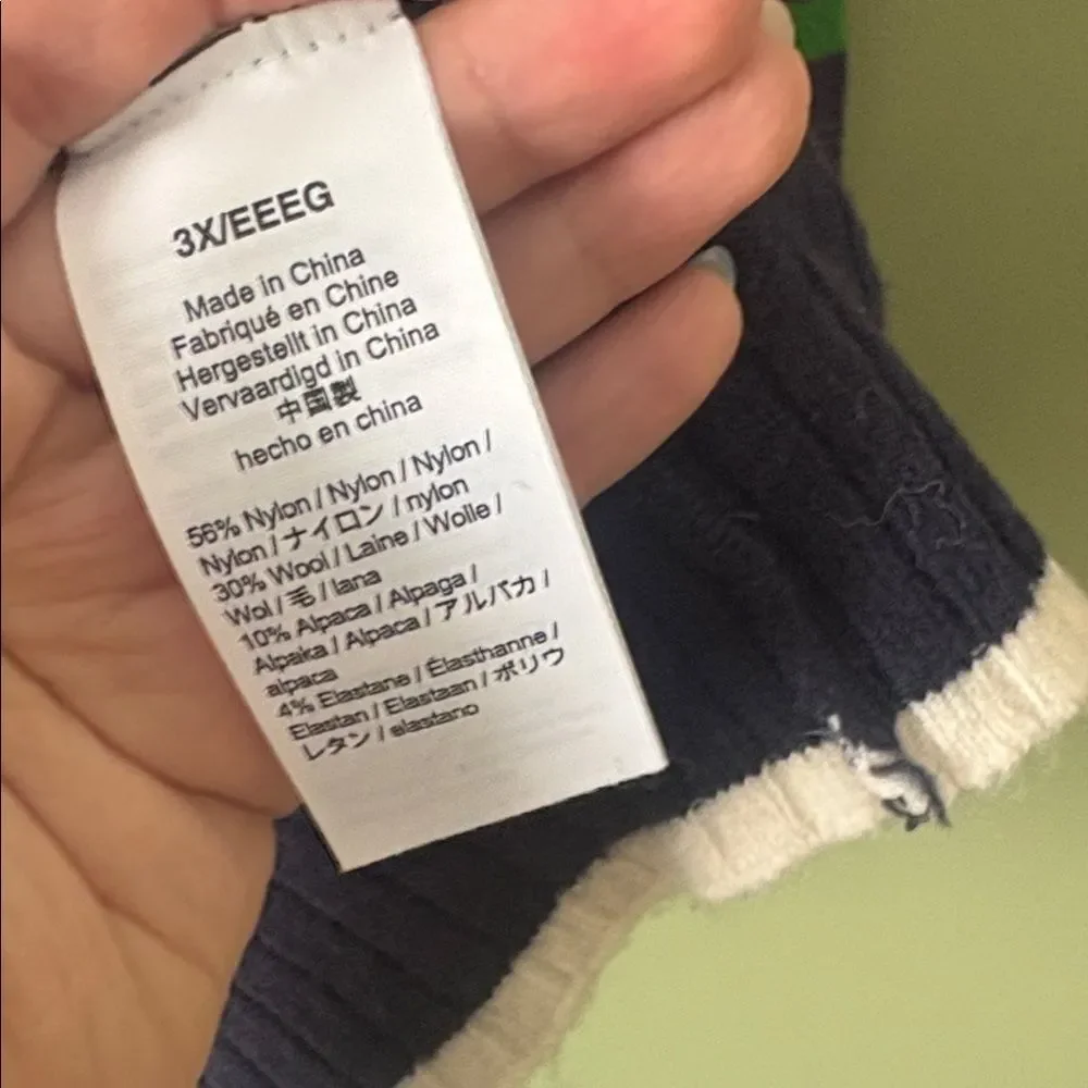 J. Crew Turtleneck Sweater Navy Multicolor Striped Supersoft Yarn Sz 3X